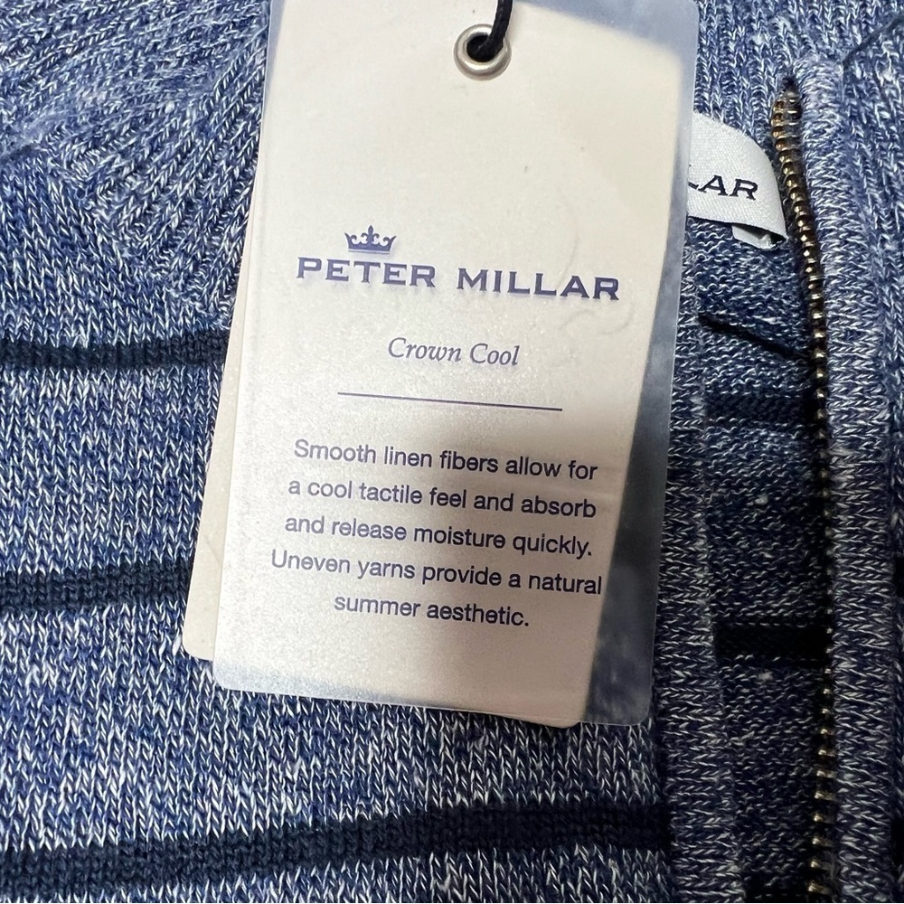 Peter Millar Crown Cool 1/4 Zip Sweater Mens Wool Linen Blend Medium NEW 523 - Picture 2 of 4